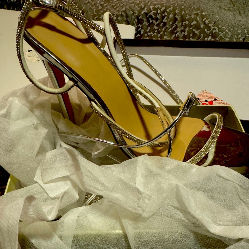Stunning silver shoes size 10